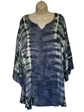 NWT Advance Tie Dye Bohemian Tunic Made in India Sz L/XL SMALL FLAW